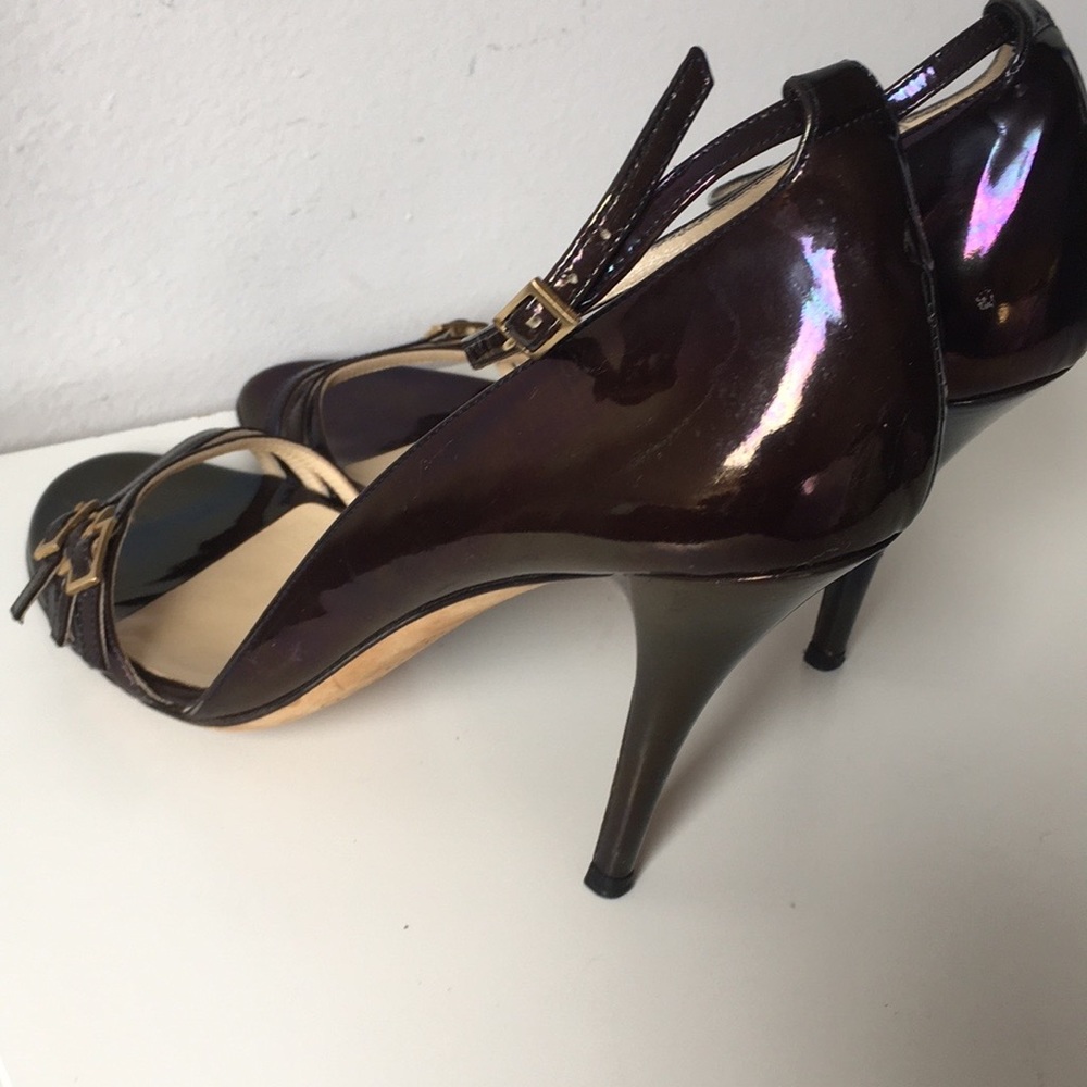 Jimmy Choo Purple / Black Metallic Heels Sandals size 39 - Picture 6 of 16